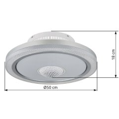 Wentylator sufitowy z oprawą LED 40W SHELLY 03664 Globo