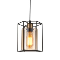 Lampa wisząca KALULA PND-78901-1-BK + AMB Italux