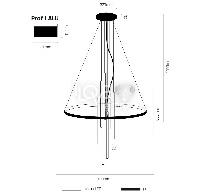 その他 LUNA Lampa wisząca LUNA 8979 Antigo - Sklep - ilove lighting z