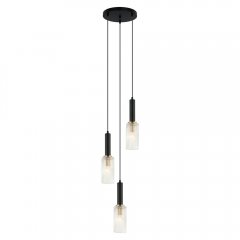 Lampa wisząca PEROLA PND-43309-3 BK + BR Italux