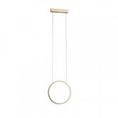 Złota lampa wisząca okrąg LED 4000K 27 cm AGARO 5317 Antigo