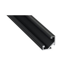 Profil aluminiowy narożny czarny typ "C" 1m + klosz mleczny EKPR6350 Eko-light