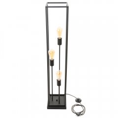 Potrójna metalowa lampa podłogowa z włącznikiem nożnym