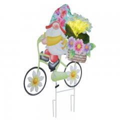 Lampa solarna dogruntowa LED 20x0,06W Krasnal na rowerze z kwiatami SOLAR 36318 Globo