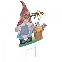 Lampa solarna dogruntowa LED 5x0,06W Krasnal z kwiatami i motylami SOLAR 36317 Globo