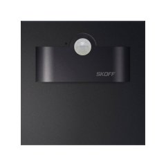 Oprawa schodowa LED z czujnikiem CZARNY 2,4W CW 6500K TANGO Short PIR SKOFF