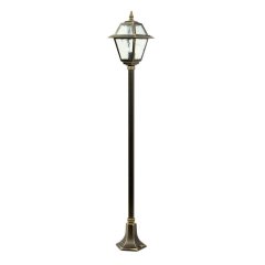 Lampa zewnętrzna stojąca patyna mosiądz Witraż K 5002 / 1 N P Suma