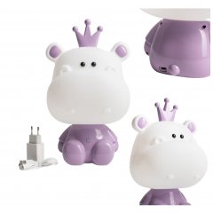 Lampa stołowa dziecięca LED 3W HIPOPOTAM KDR-613B-PE Zuma Line