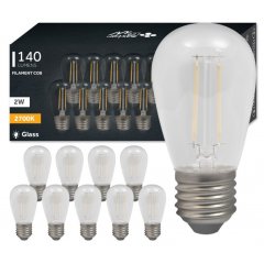 Zestaw x10szt. żarówek LED E27 2W Filament Vita ST14 2700K 1459 VIP Electro