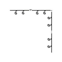 Zestaw czarny L 2x2 szynoprzewód z reflektorami 1-fazowy 3590 Zuma Line