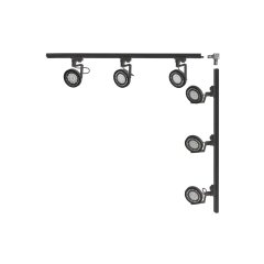 Zestaw L 1x1m czarny z reflektorami AR111 1-fazowy 3579 Zuma Line