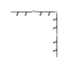 Zestaw L 2x2m czarny z reflekotrami szynoprzewód 1-fazowy 3581 Zuma Line