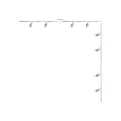 Zestaw L 2x2m szynoprzewód 8 reflektorów biały 1-fazowy 3583 Zuma Line
